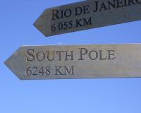 South Pole Sign - 6248 KM away South Pole Sign - 6248 KM away